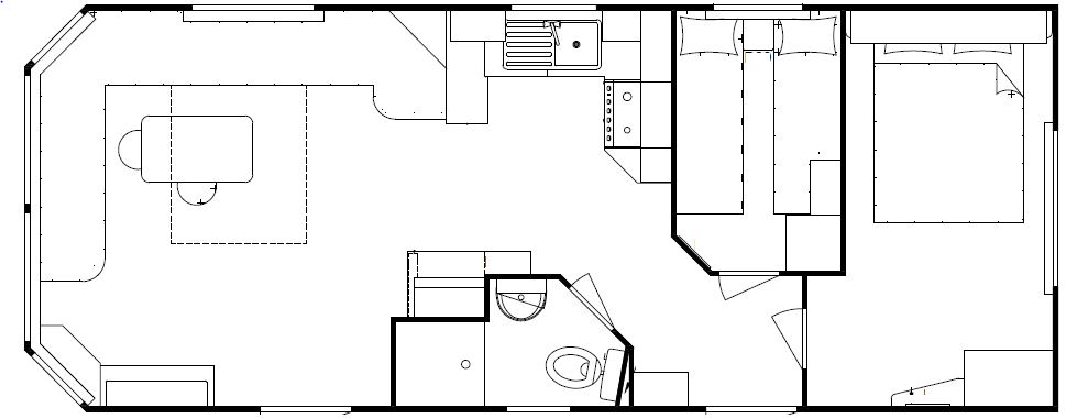 2022 Delta Bromley 30x12 2 bedroom floor plan layout static caravan mobile home