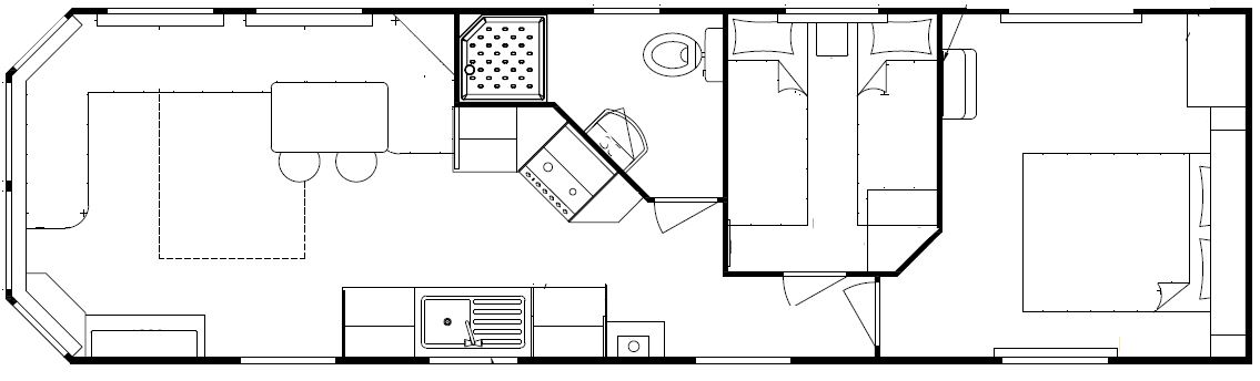 2022 Delta Bromley 35x10 2 bedroom floor plan layout static caravan mobile home