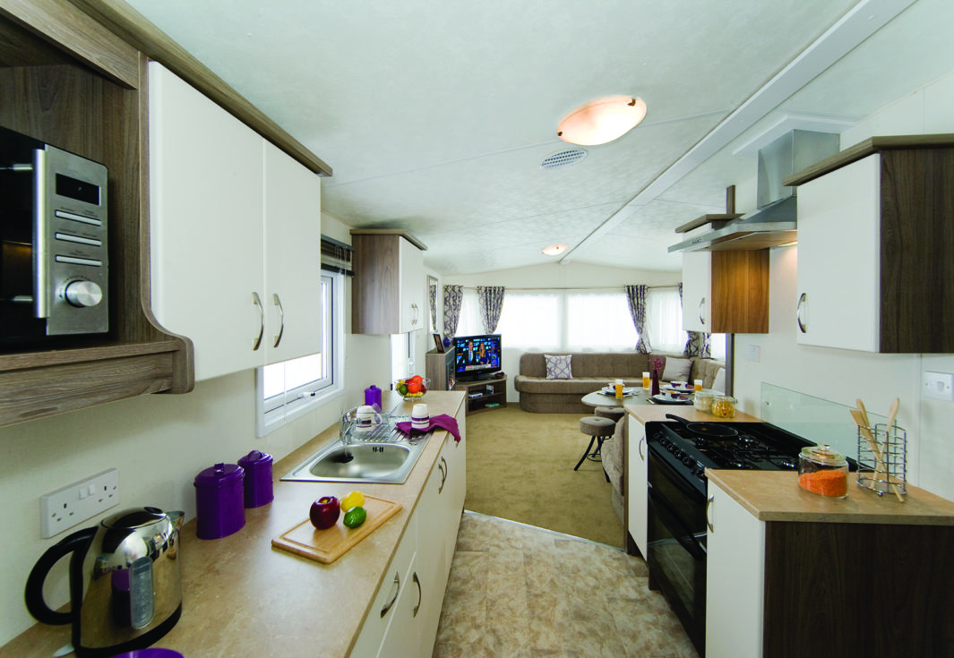 Delta Bromley Deluxe Interior Galley Kitchen static caravan mobile home