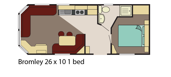 Delta Bromley-26x10-1-bed floor plan layout static caravan mobile home
