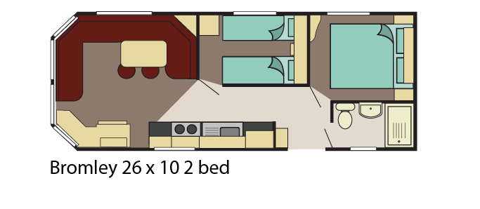 Delta Bromley-26x10-2-bed floor plan layout static caravan mobile home