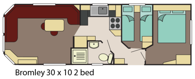 Delta Bromley 30x10 2-bed floor plan layout static caravan mobile home