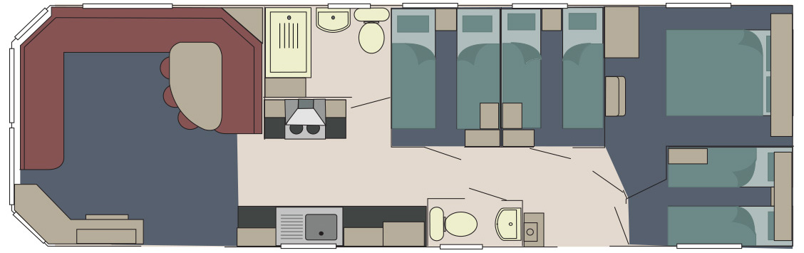 delta Bromley Deluxe 39 x 12 4 Bed floor plan