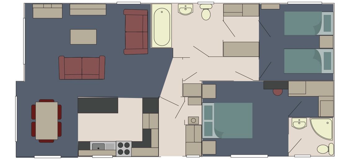 delta Swanley 40 x 20 2 Bed floor plan