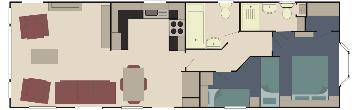 delta Superior 40 x 13 2 Bed floor plan