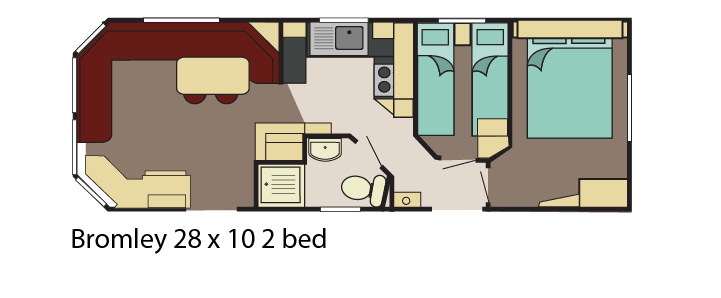 Delta Bromley 28x12 2-bed floor plan layout static caravan mobile home