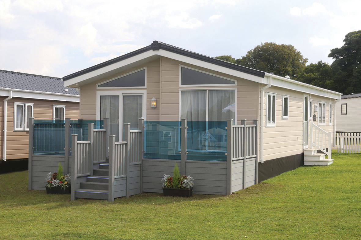 New Delta Stratford Static Caravan Twin Lodge Mobile Holiday Home exterior cladding