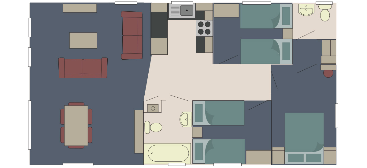 The Delta Superior Lodge2 3 bed 37x20 floor plan