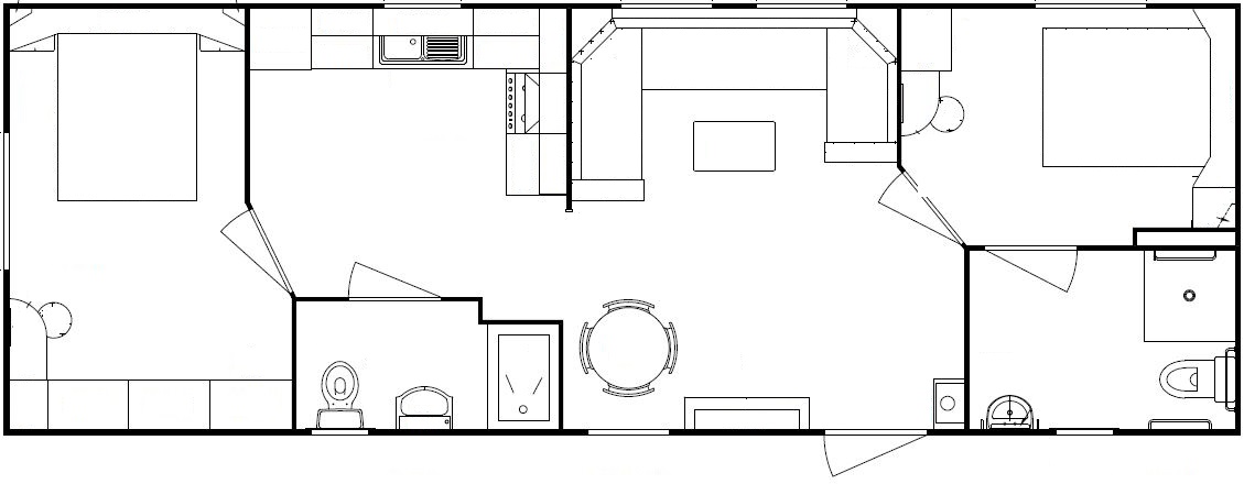 Delta DANBURY Disabled 40x14 Centre Lounge 2 BEDROOM LAYOUT floorplan wheelchair access static caravan mobile home