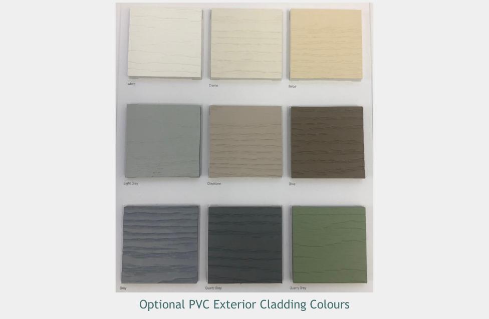 Optional PVC Exterior Cladding Colours static caravan mobile home