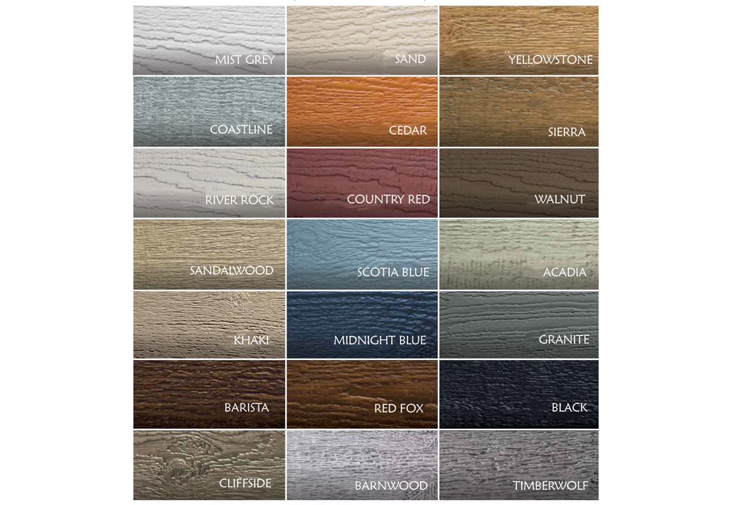 Canexel cladding colours