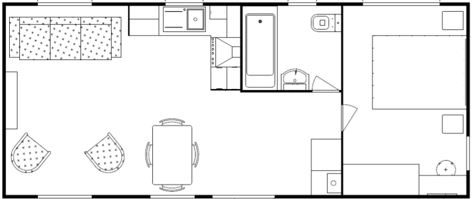 Delta Salcombe floorplan layout static caravan mobile home