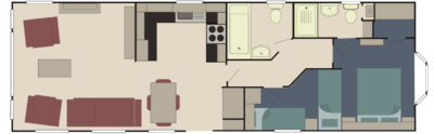 Delta Superior Floor Plan 40x13 2 bedroom static caravan mobile home