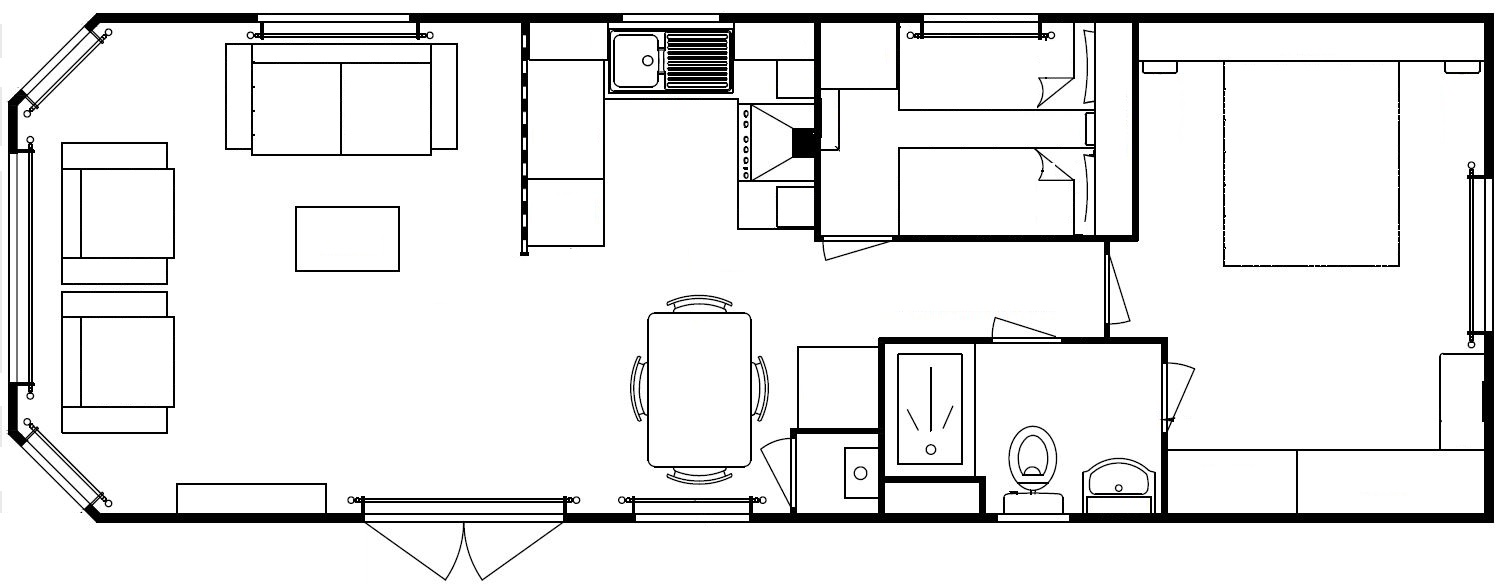 Delta Westfield Lodge 38x13 2 bedroom static caravan mobile home