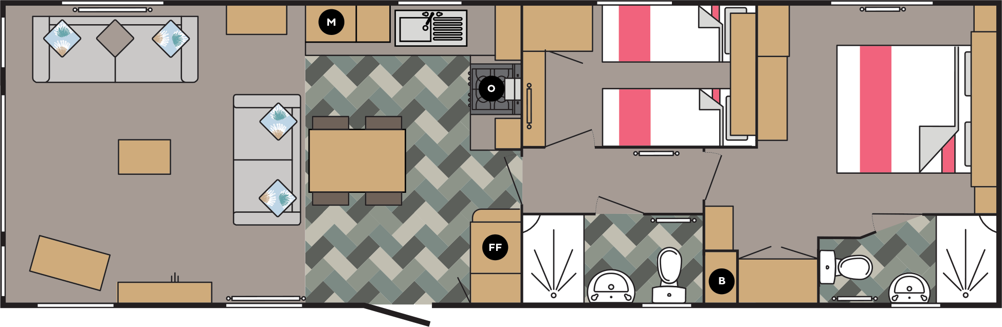 Carnaby Silverdale 39x12 floorplan layout static caravan mobile home