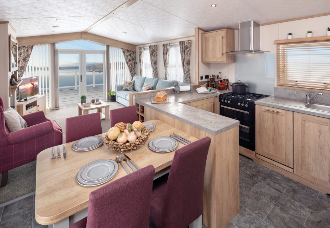 Carnaby Glenmoor Lodge static caravan mobile home open plan living room