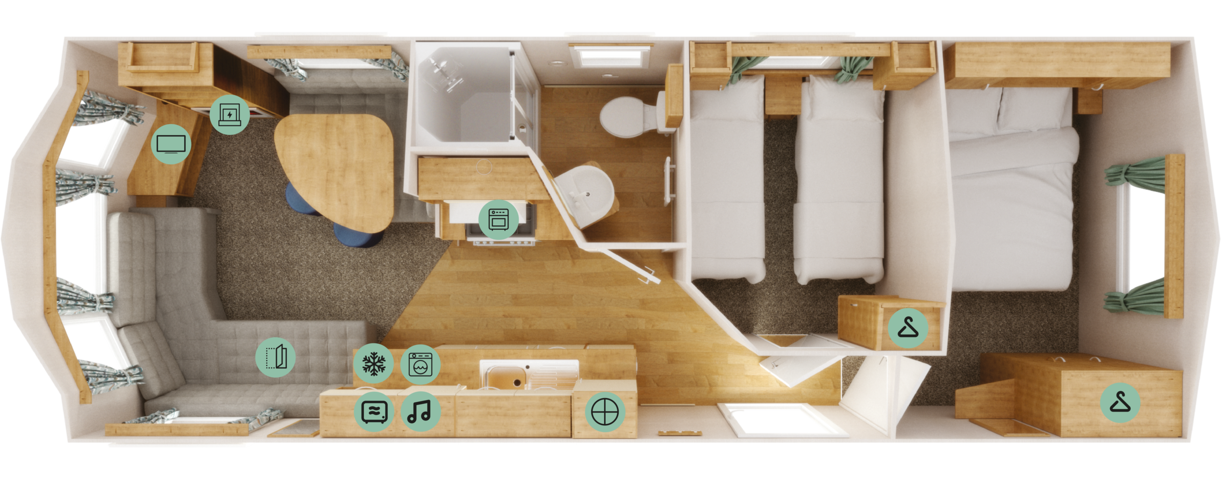 New Willerby Ashurst floor plan layout static caravan mobile home 28 x 10 2 bedroom