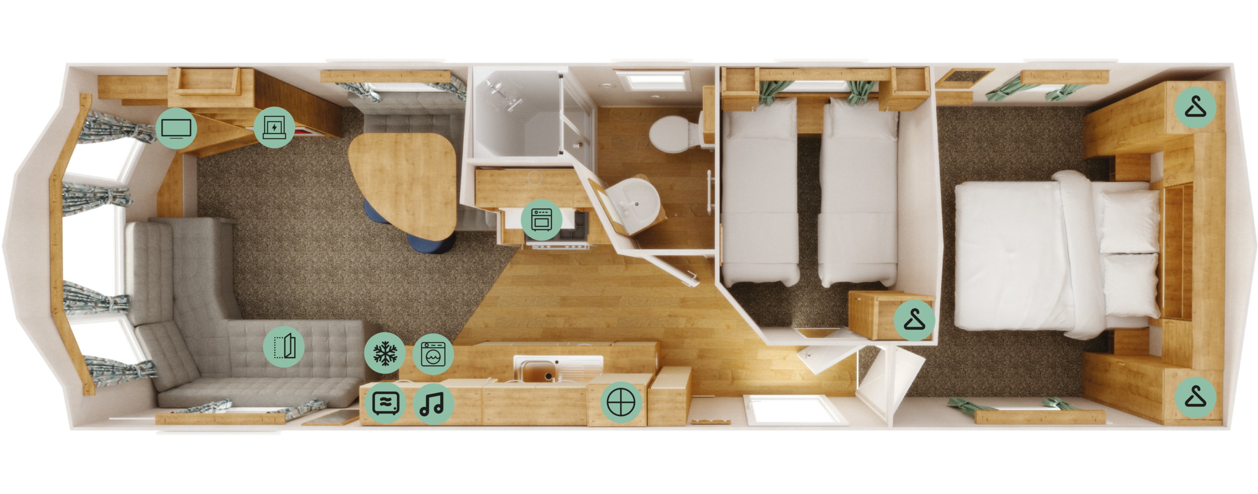 New Willerby Ashurst 32x10 2 bedroom floorplan static caravan