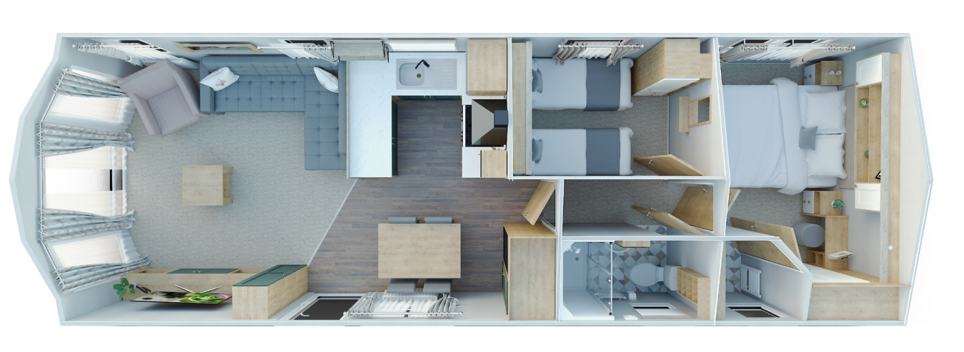 New Willerby Sierra floorplan layout static caravan mobile home 35 x 12 2 bedroom