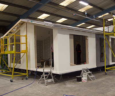 Static caravan mobile home factory production line