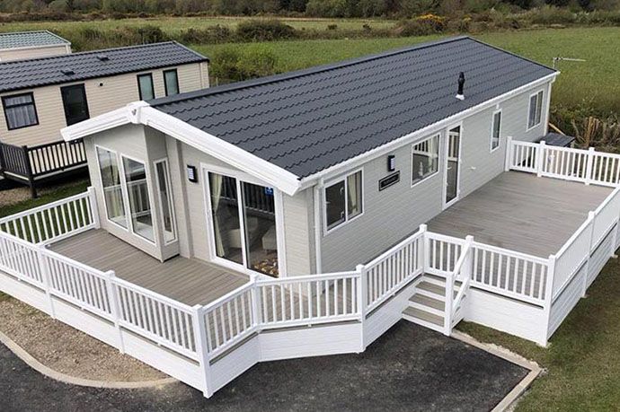 Static caravan decking