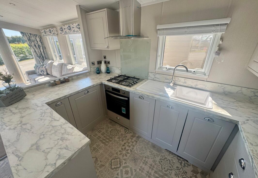 New Carnaby Lakehouse Lodge Static Caravan Kitchen
