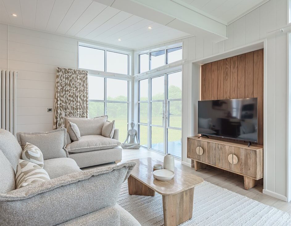 Landscape Living Bespoke Lodge static caravan Woolacombe lounge
