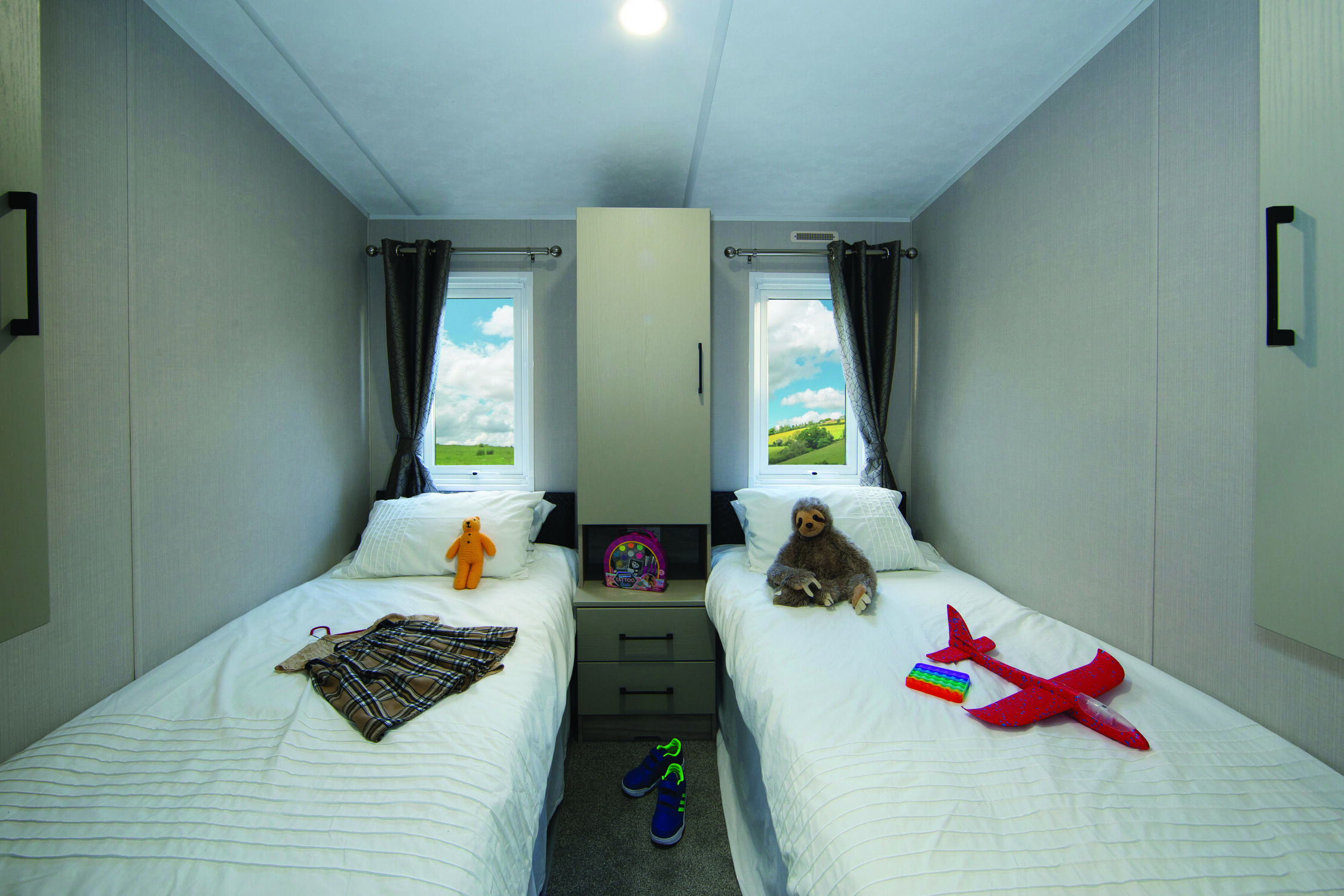 New Delta Athena Static Caravan second twin bedroom