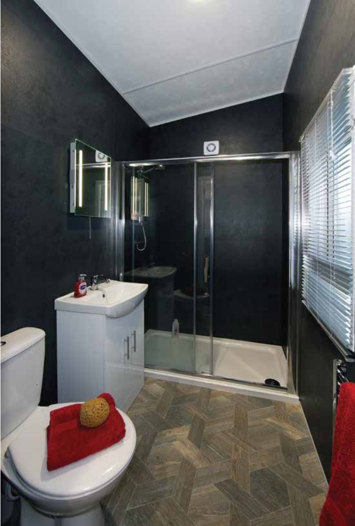 New Delta Athena Static Caravan family shower room