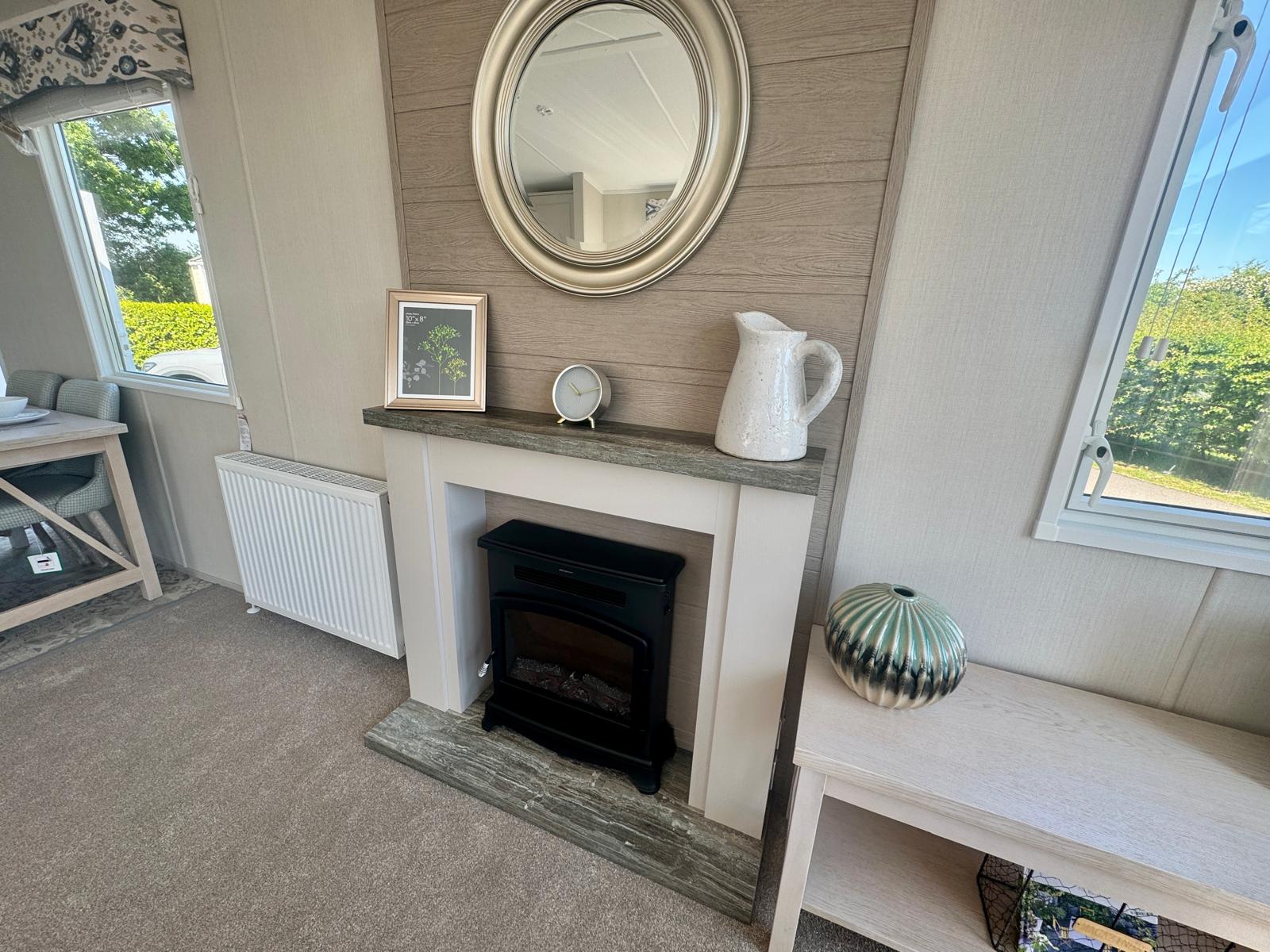 New Carnaby Lakehouse Lodge Static Caravan electric fire