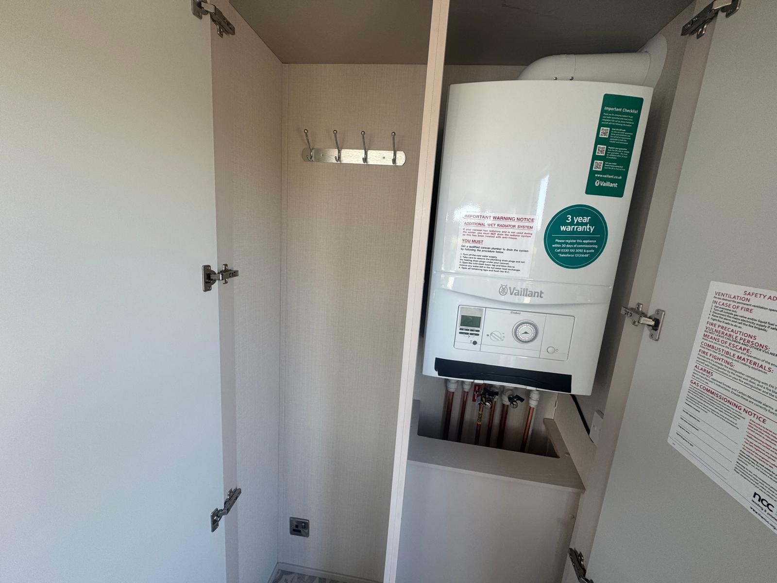 New Carnaby Lakehouse Lodge Static Caravan boiler