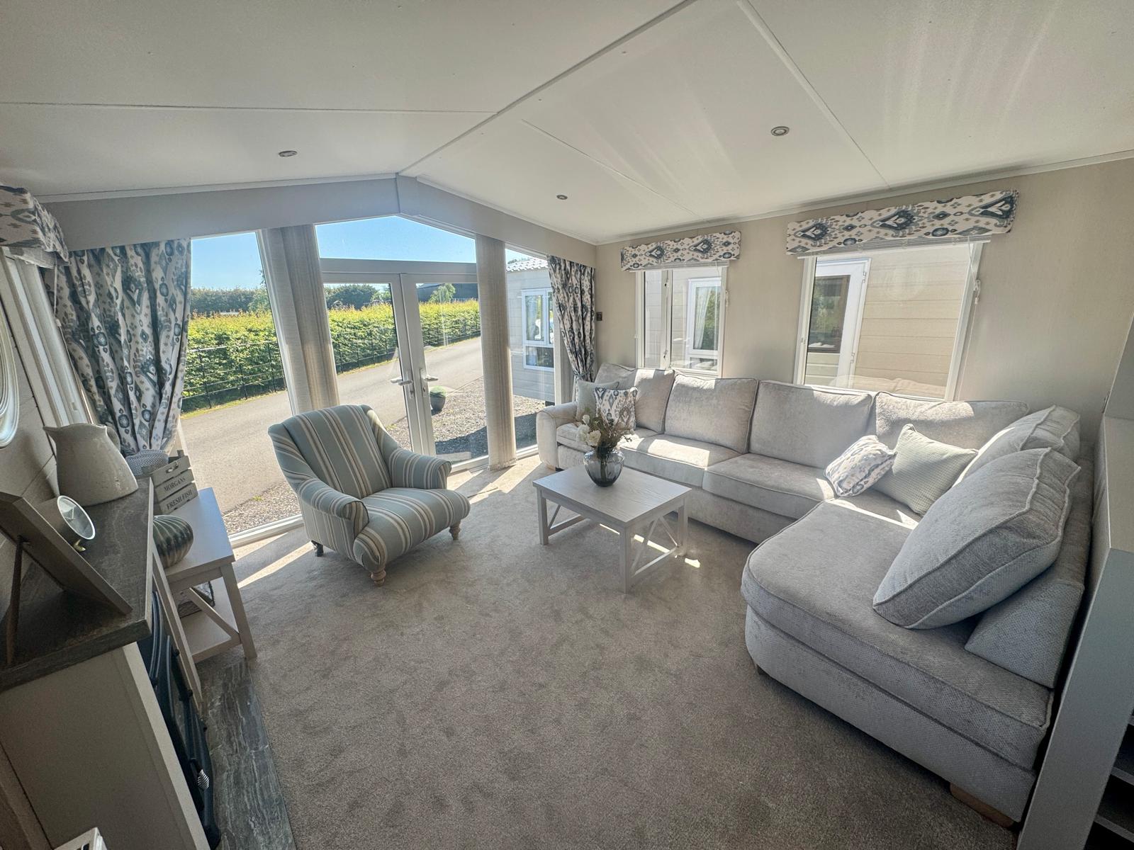New Carnaby Lakehouse Lodge Static Caravan lounge