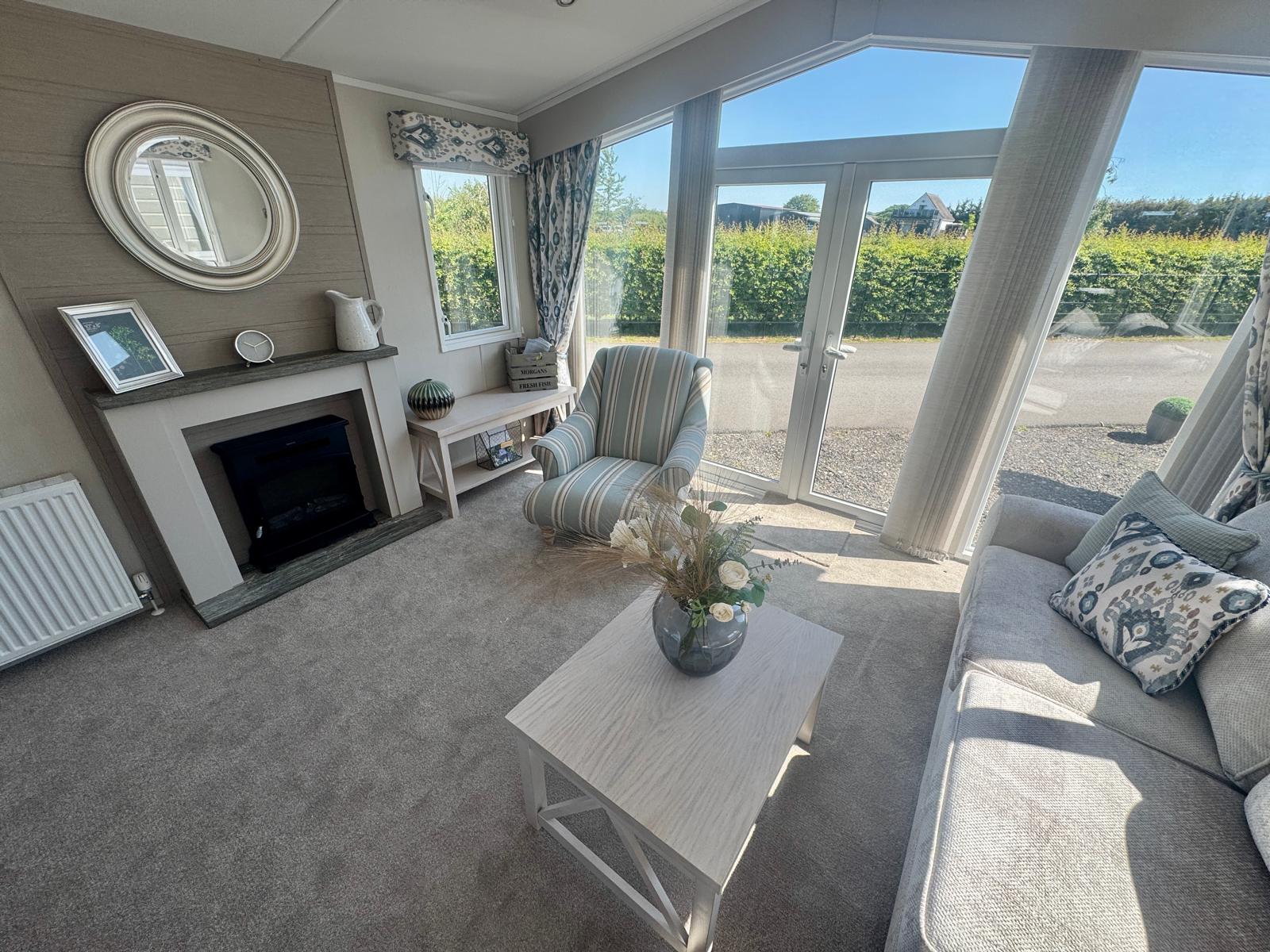 New Carnaby Lakehouse Lodge Static Caravan french doors