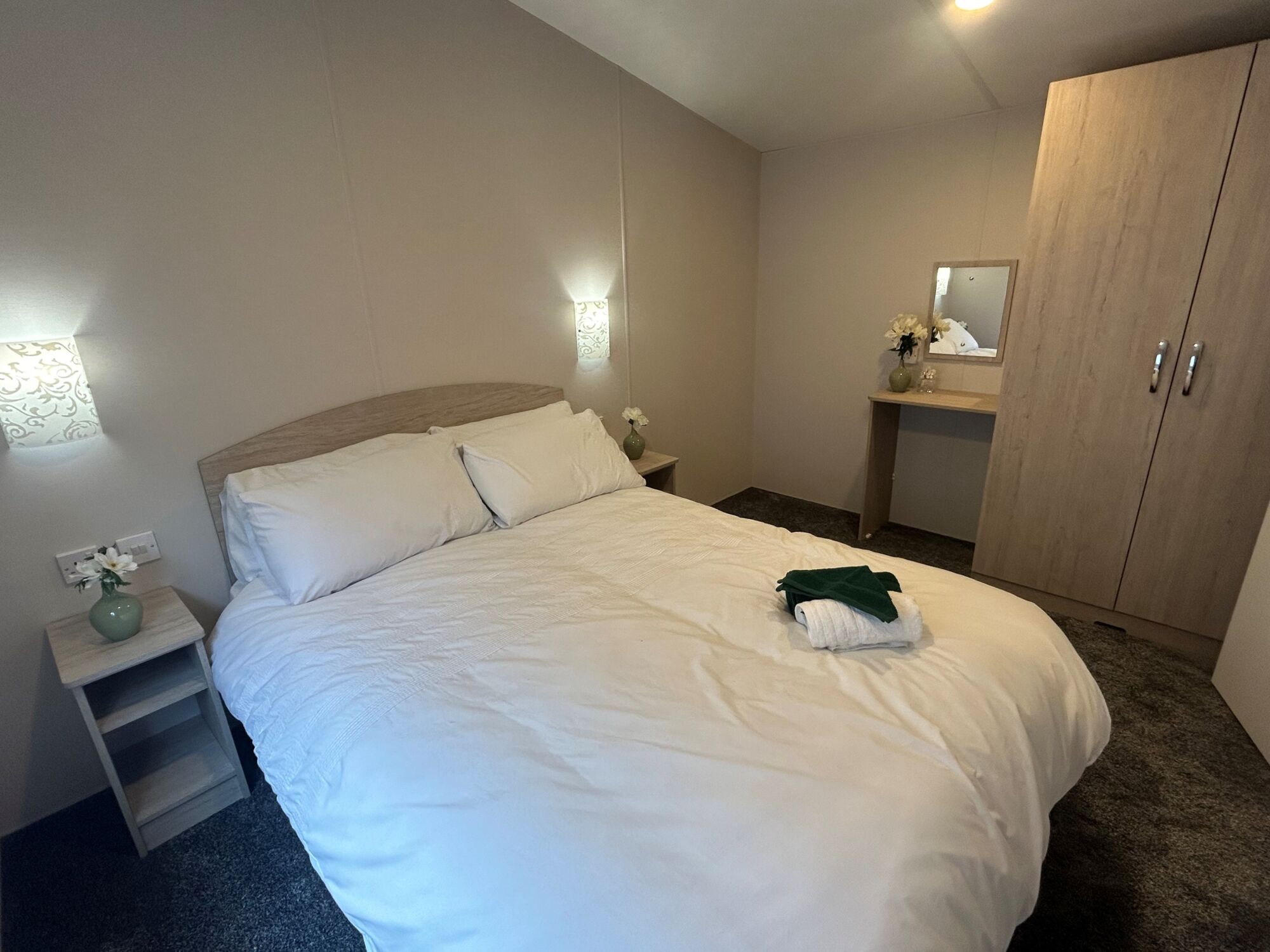 New Delta Saffron Lodge Static Caravan Master bedroom