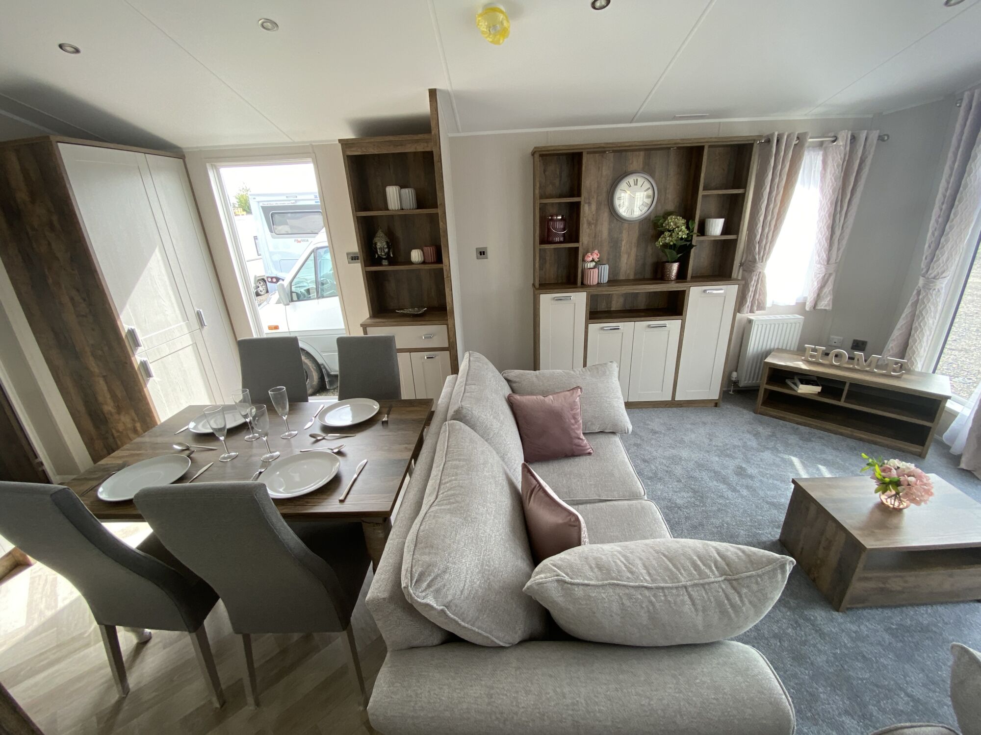 New Willerby Sheraton static caravan residential specification living room dining area
