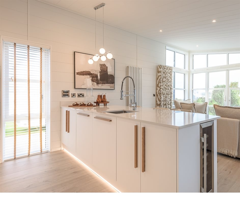 Landscape Living Bespoke Lodge static caravan Woolacombe breakfast bar
