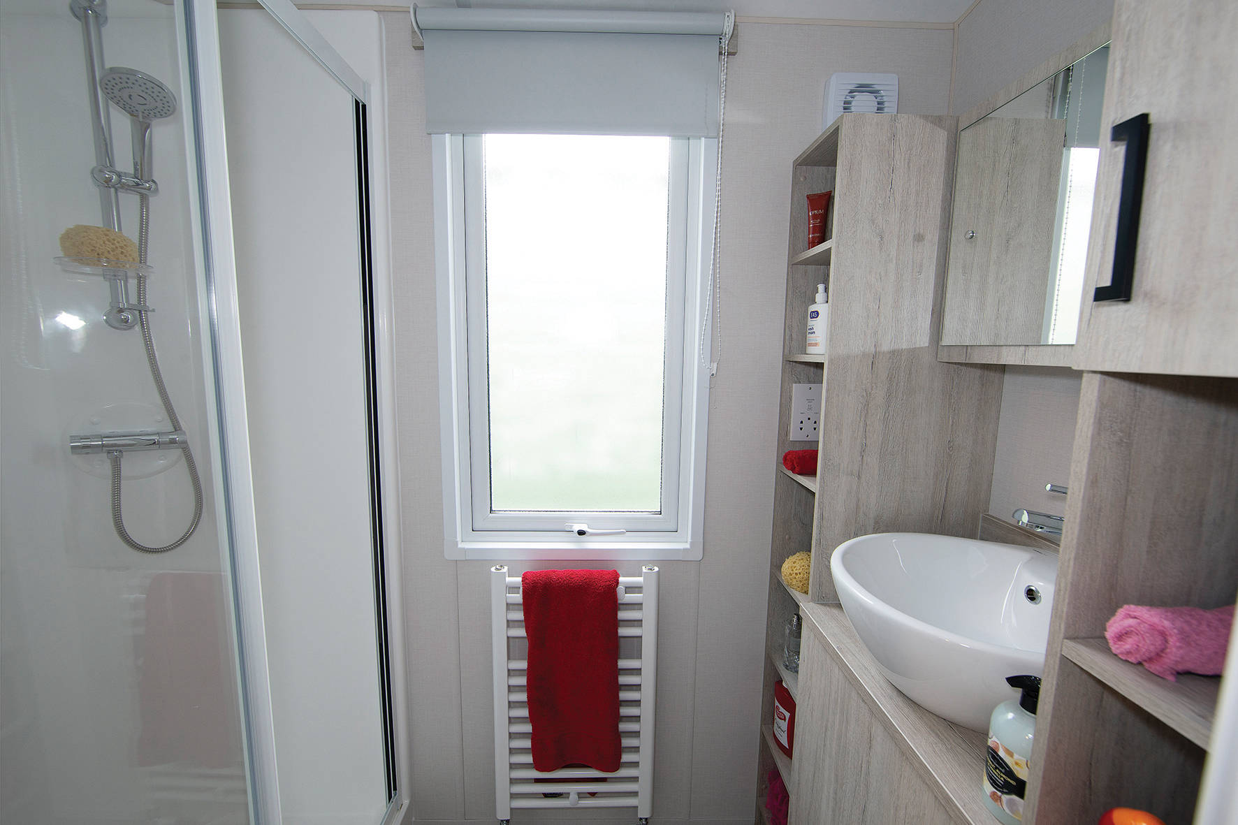 New Delta Asmara Static caravan bathroom with shower