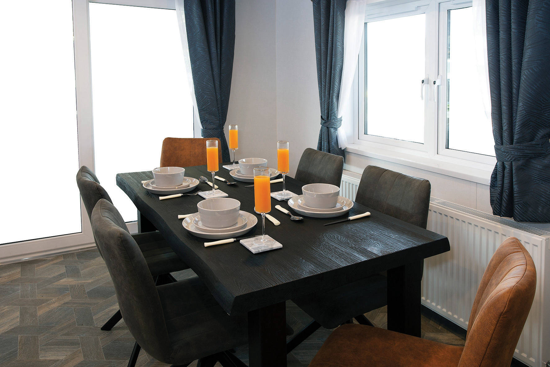 New Delta Brentwood Static Caravan Residential Twin Lodge dining room