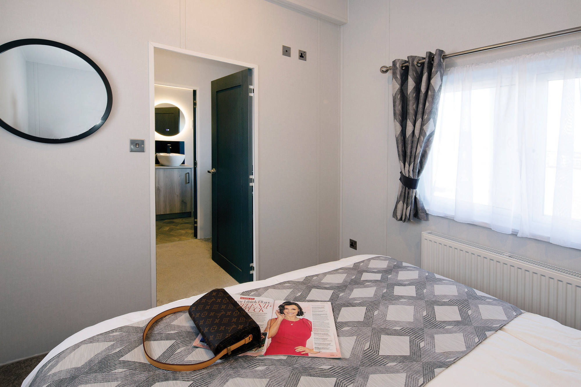 New Delta Brentwood Static Caravan Residential Twin Lodge main bedroom