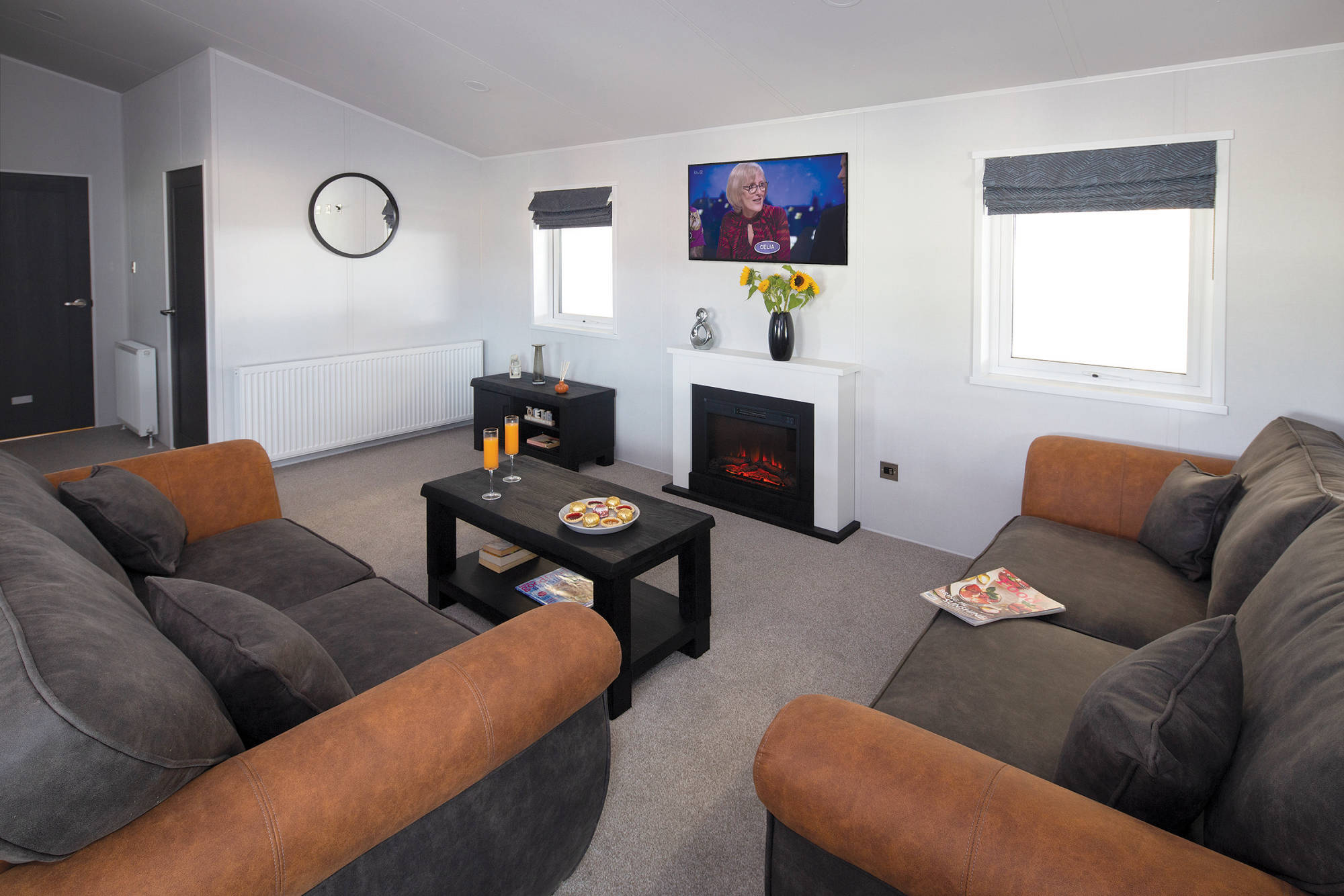 New Delta Brentwood Static Caravan Residential Twin Lodge lounge
