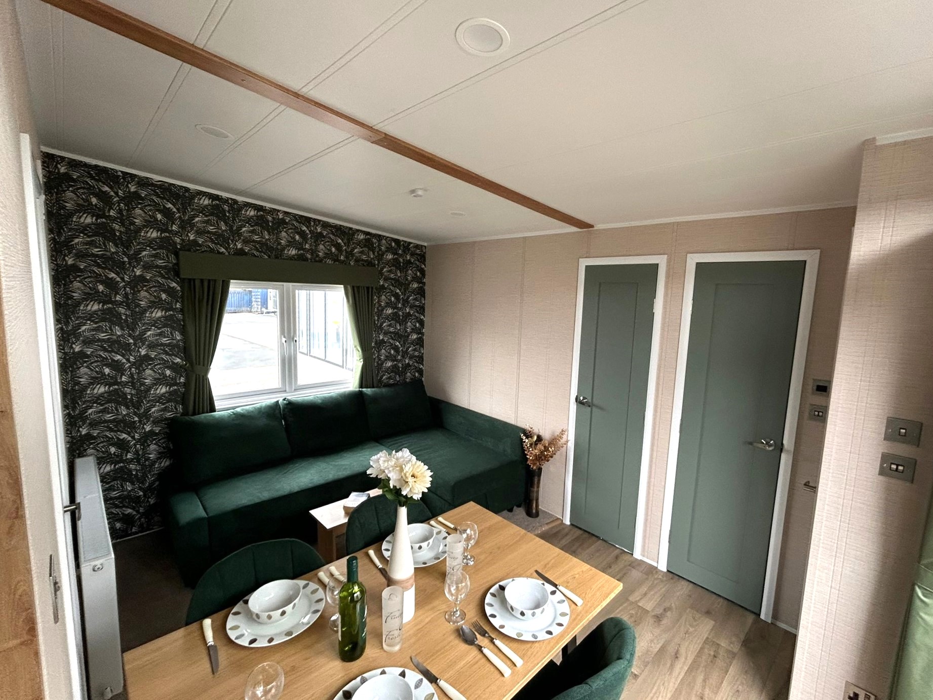 New Delta Cottage Static caravan tiny home lounge