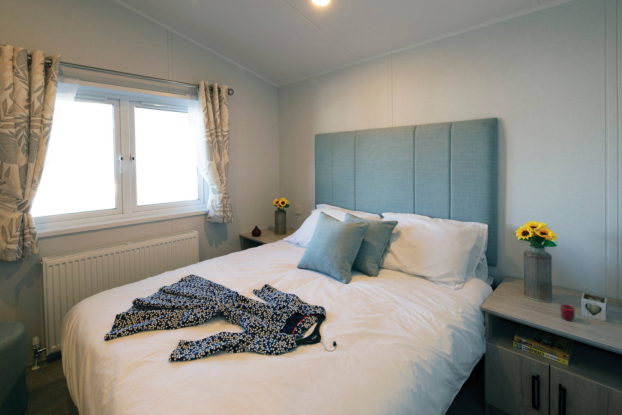 New Delta Newbury Static Caravan Residential Twin Lodge master bedroom