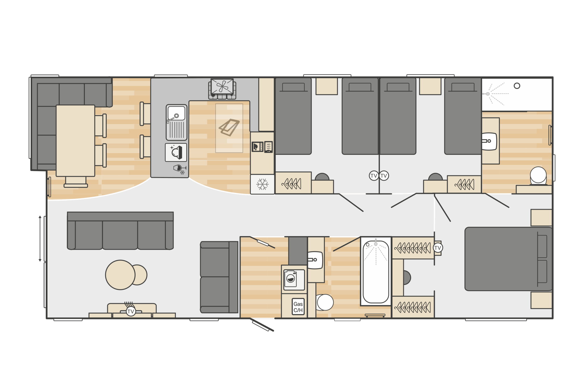 New Swift Toronto Lodge Static Caravan 43x20 3 bed floorplan