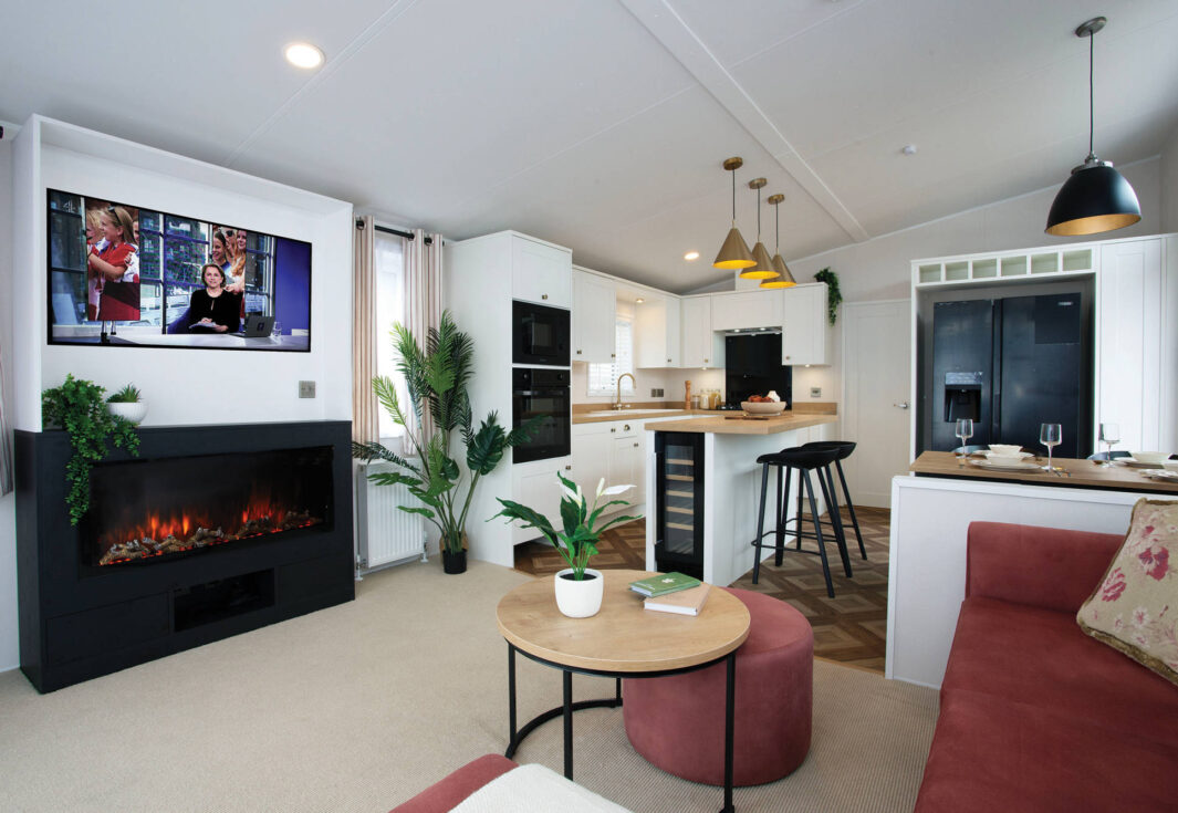 New Delta Belgravia Static Caravan Lounge kitchen