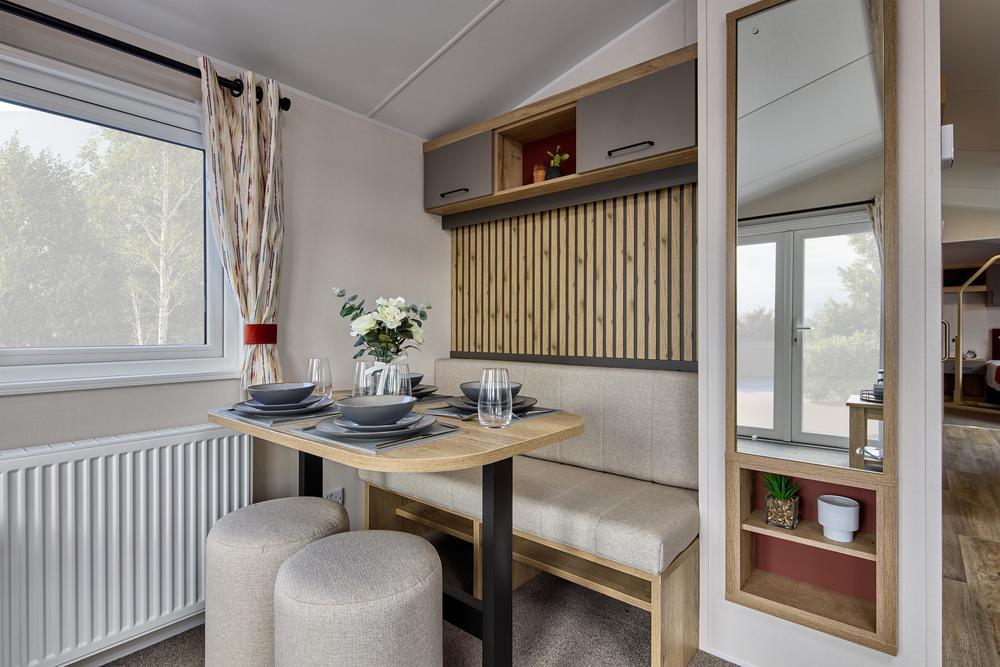 New Willerby Rio Access Wheelchair accessible static caravan dining area