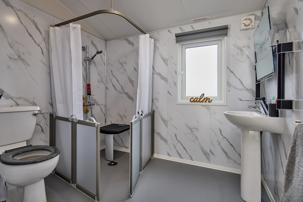New Willerby Rio Access Wheelchair accessible static caravan wet room bathroom