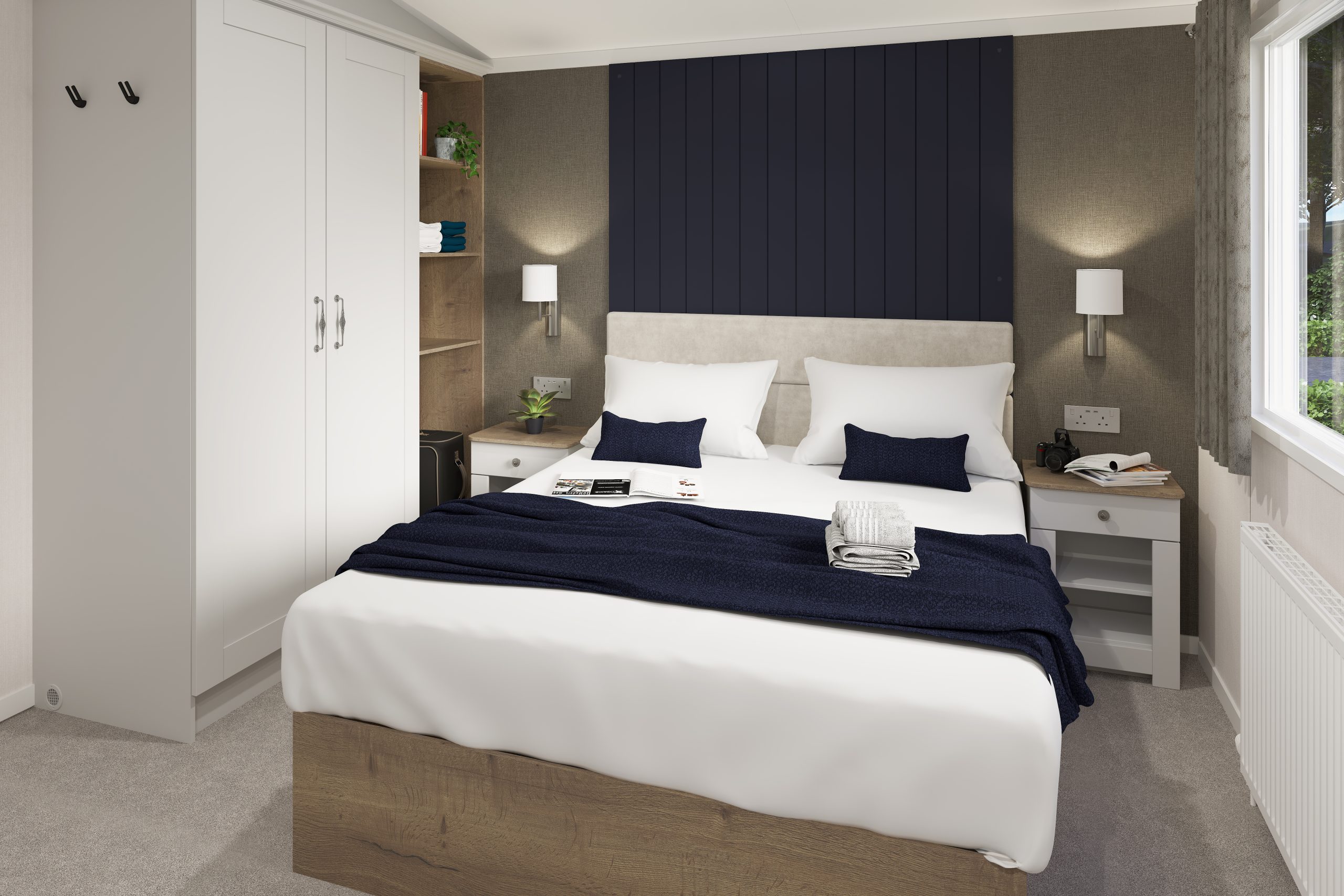 New Swift Margaux Static Caravan master bedroom