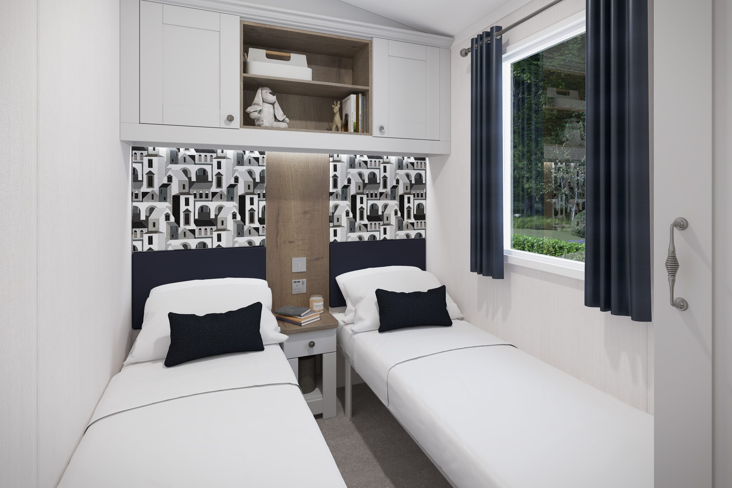 New Swift Margaux Static Caravan twin bedroom