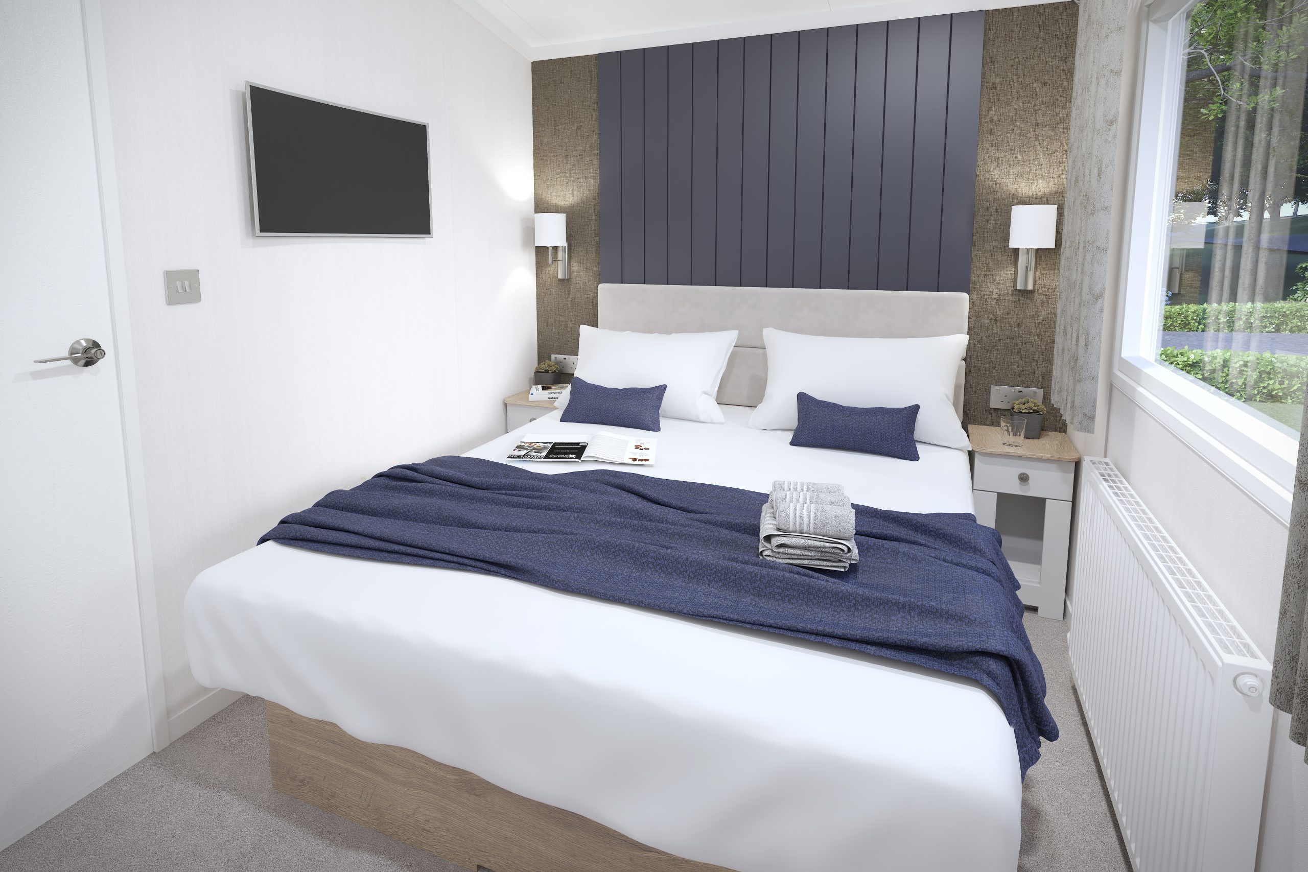 New Swift Margaux Static Caravan main bedroom