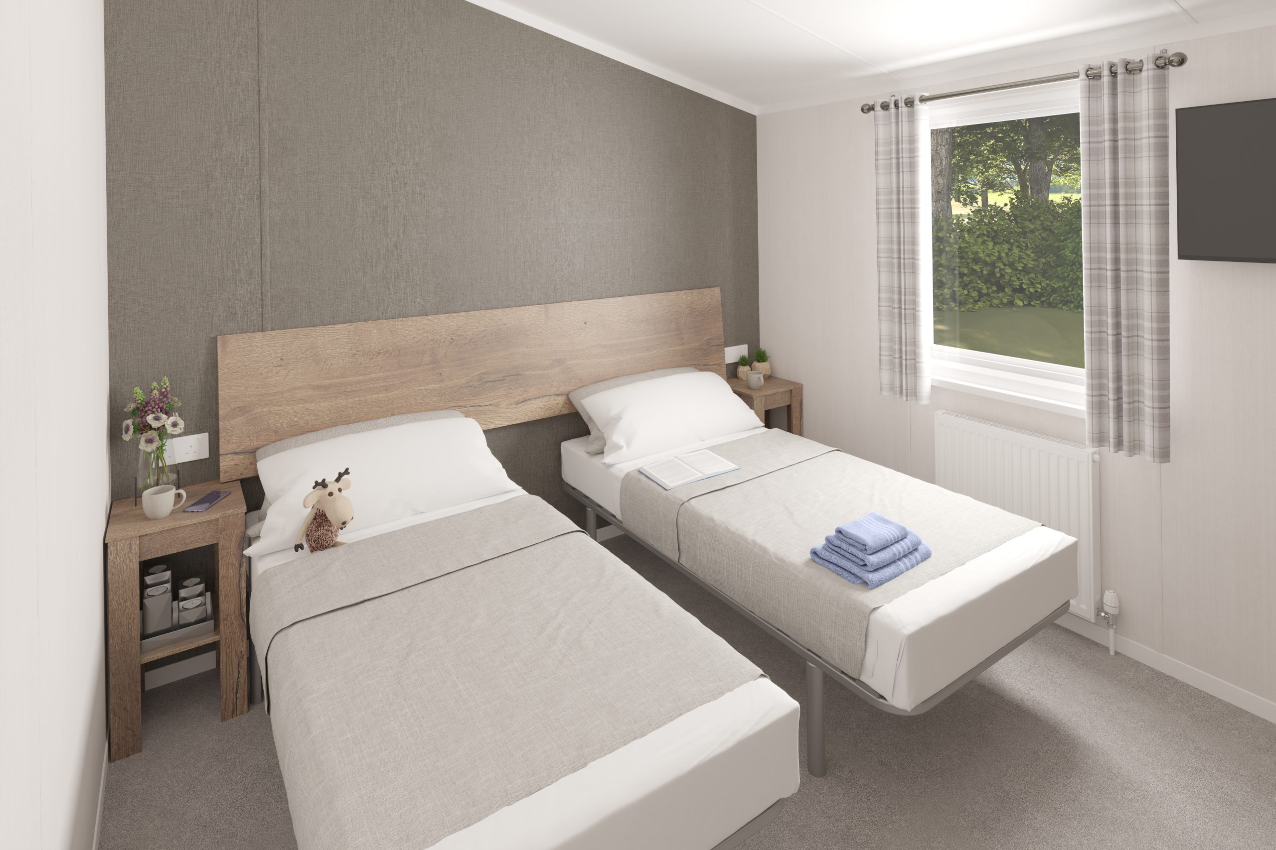 New Swift Montreal Lodge Static Caravan Twin Bedroom